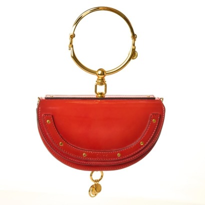 Chlo&egrave;, Orange Red Nile Minaudi&egrave;re Bracelet Bag