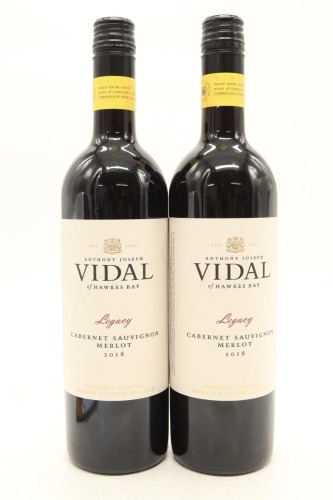 (2) 2018 Vidal Estate Legacy Cabernet Sauvignon - Merlot, Gimblett Gravels