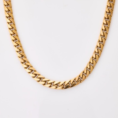 9ct Yellow Gold, 55.5cm Curb Link Necklace