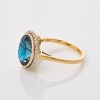 9ct Yellow Gold, London Blue Topaz / .30ct Diamond Ring - 2