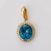 9ct Yellow Gold, London Blue Topaz / .30ct Diamond Pendant