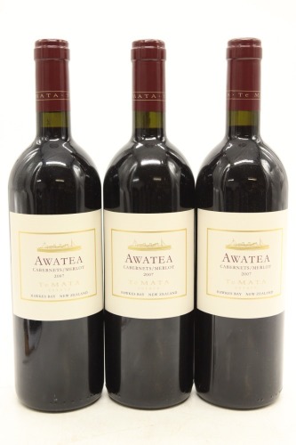 (3) 2007 Te Mata Estate Awatea Cabernets Merlot, Hawke's Bay