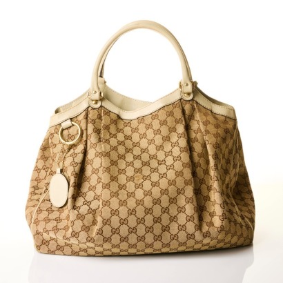 Gucci, Beige GG Canvas Sukey Tote Bag