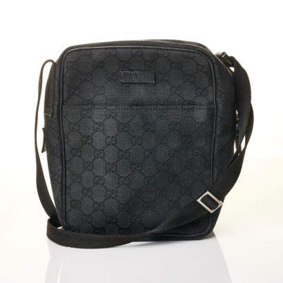 Gucci, Black Canvas Crossbody Bag