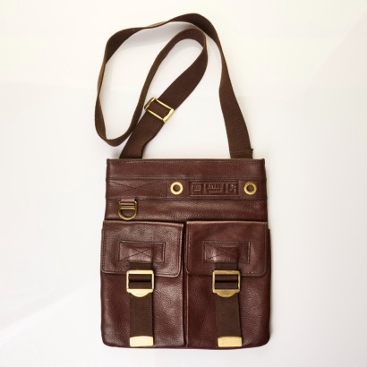Bally, Brown Leather Messenger Bag
