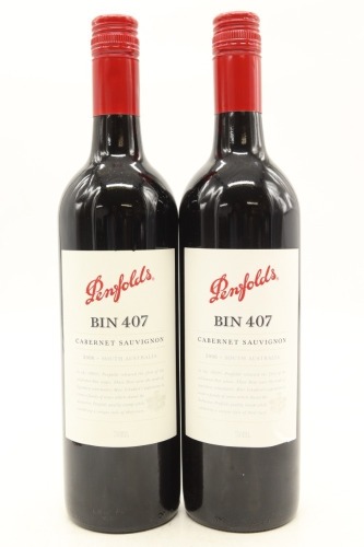 (2) 2006 Penfolds Bin 407 Cabernet Sauvignon, South Australia