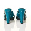 Yves Saint Laurent, Studded Teal Open Toe Mules, Size 38 - 3