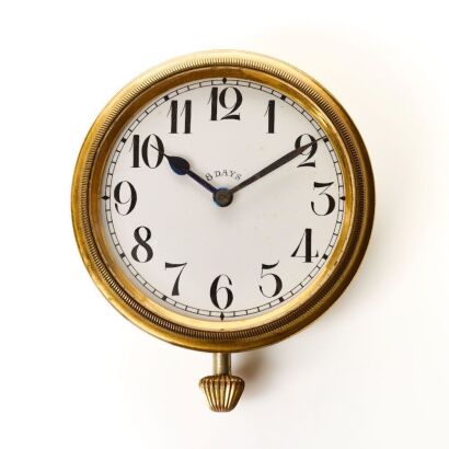 Stainless Steel / Brass, Eight-Day Travel / Drivers Dash Clock, circa 1930's