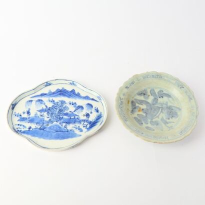 A Set of Two Chinese Blue and White Dishes