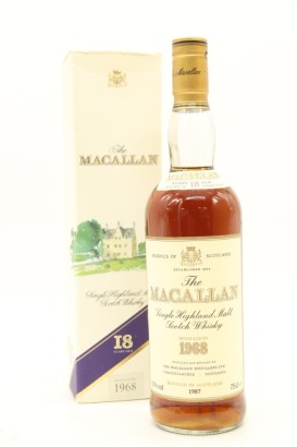 (1) 1968 The Macallan 18 Year Old Sherry Oak Bottled 1987 Single Malt Scotch Whisky, 43% ABV, 750ml (GB)