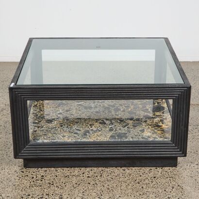 A Soren Liv Zephyr Coffee Table With Marble Shelf