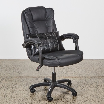 A Contemporary Faux Leather Office Chair with Cushion