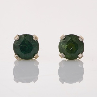 14ct White Gold, 4.0mm Sapphire Stud Earrings