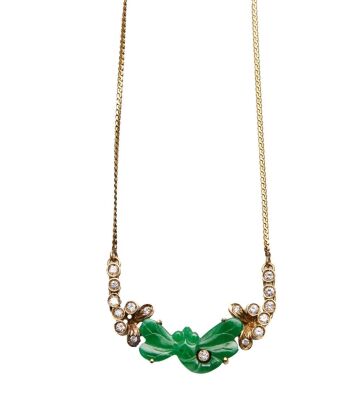 14ct Jade Diamond Necklace