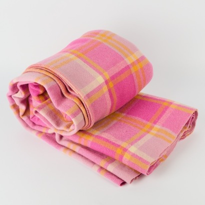 A New Zealand Wool Blanket in Purple and Yellow