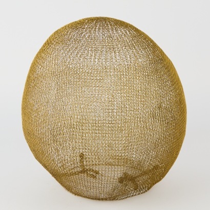 A Brass Coloured Wire Woven Lamp Shade