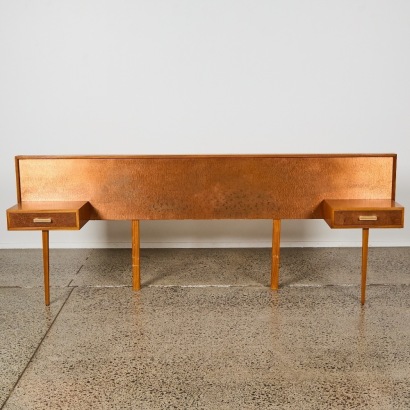 A Teak And Copper Bedhead 1970s