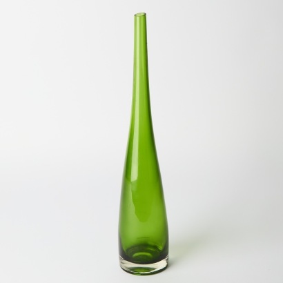 A French Hand Blown Green Glass Vase