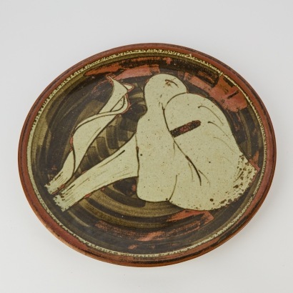 An Arum Lily Pottery Platter