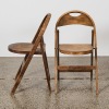 A Pair of Rustic Thonet Vintage Folding Theatre Chairs - 2