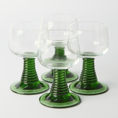A Set of Four Vintage French Beehive Wine Glasses