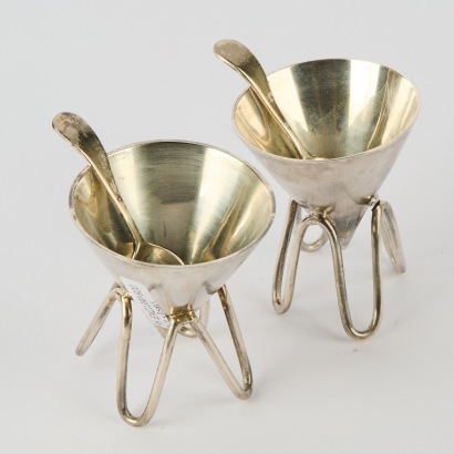 A Pair of Post Modern Dishes with Spoons