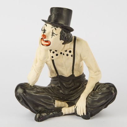 A John Harding 1983 Plaster Clown Sculpture