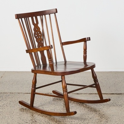A Vintage Spindle Backed Rocking Chair