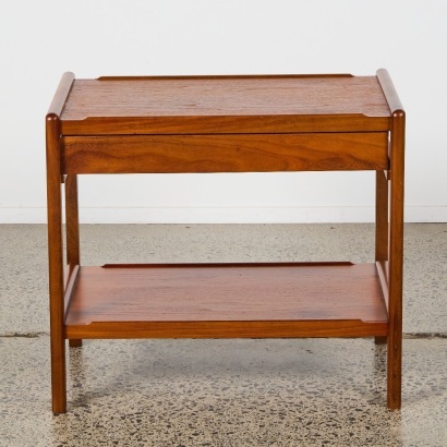 A Teak Mid-Century Side Table with Single Drawer