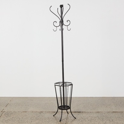 A Black Wrought Iron Coat Stand
