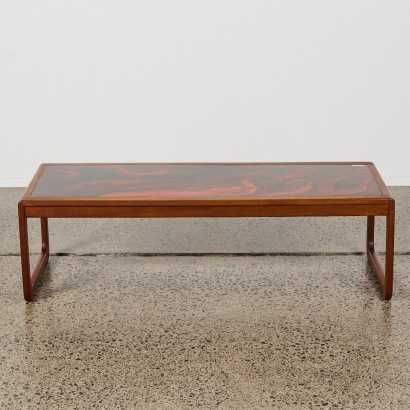 A Mid-Century Acrylic-Top Coffee Table