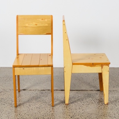 A Pair of Chairs by James Jagger for Rekindle, Made From Wrecked Houses in The Christchurch Earthquake