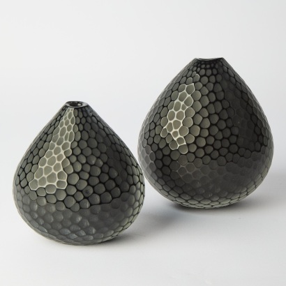 A Pair of Glass Vases by Lyndsay Patterson