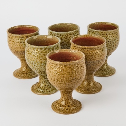 A Set of Six Mirek Smisek Salt Glaze Goblets