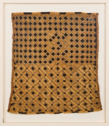 A Framed Kuba Cloth Textile