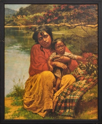 A Print of Charles Goldie's 'Day Dreams: Christmas time in Maoriland'