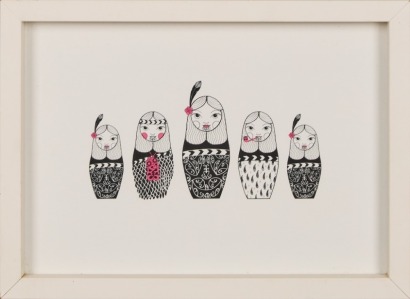 A Framed Print NZ Nesting Dolls by Emma Butler