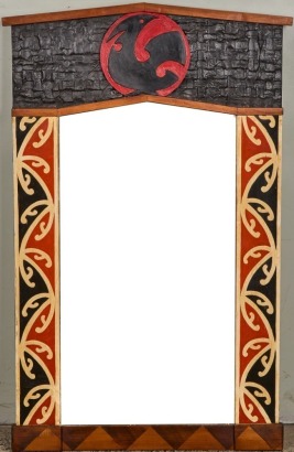 A Māori Mirror with Kowhaiwhai Pattern
