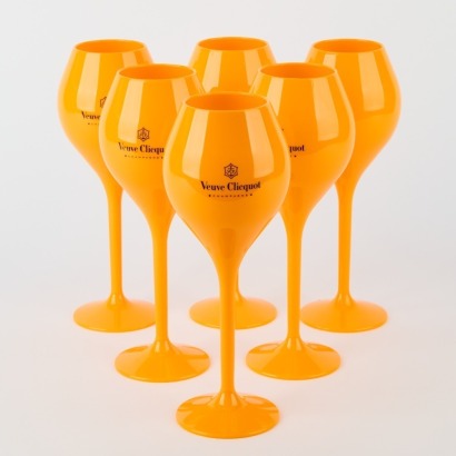 A Set of Six Veuve Clicquot Plastic Glasses