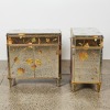 A Pair of Mirrored Cabinet with Gold Leaf Accents by The Platt Collection