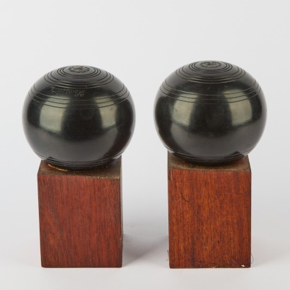 A Pair of Lawn Bowls Book Ends