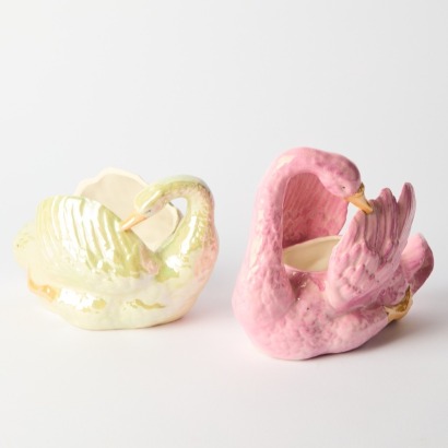 A Pair of Ceramic Swans