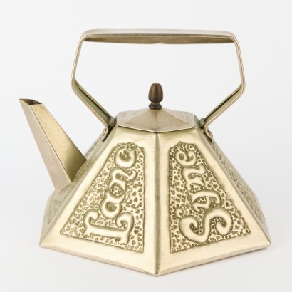 A Moroccan-inspired metal teapot