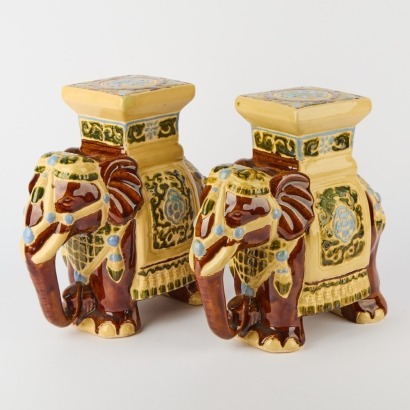 A Pair of Chinese Elephant Plant Stands