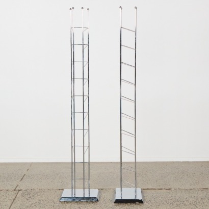 A Pair of Vintage Modernist Chrome CD Racks