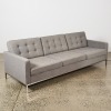 A Replica Knoll 3 Seater Sofa in Grey Wool Upholstery - 2