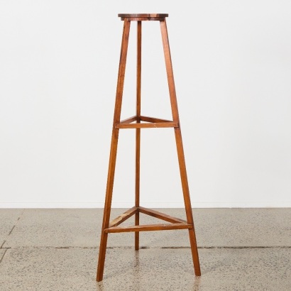 A Towering Three Level Timber Plant or Plate Stand
