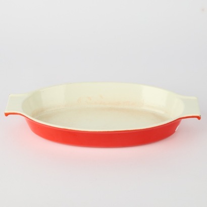 A MCM Michael Lax for Copco Red Enamel Cast Iron Dish