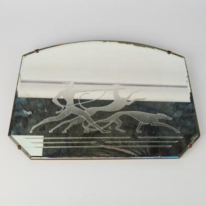 An Art Deco Diana and Her Dogs Mirror