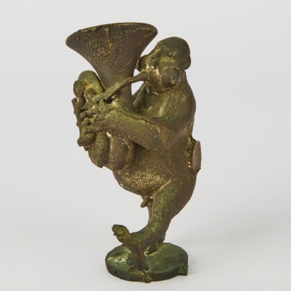 A Brian Engris Bronze Figure with a Trumpet